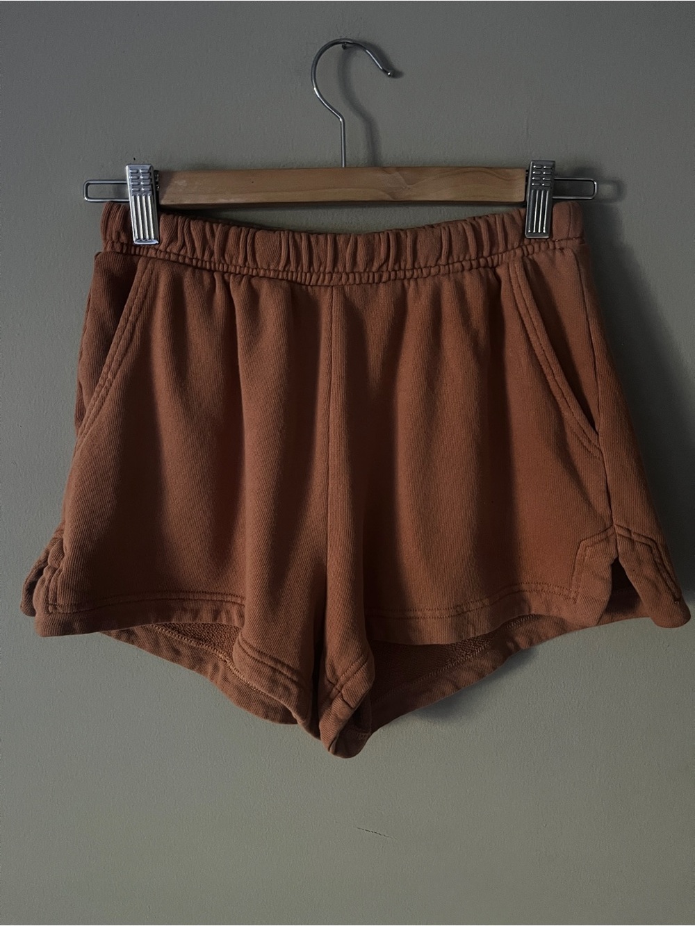 aerie High-Rise Rust Brown Athletic Lounge Shorts